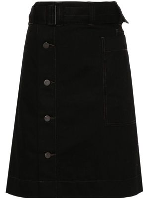LEMAIRE off-centre-fastening denim skirt - Black