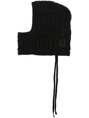 Lemaire open-knit tie-fastening balaclava - Black