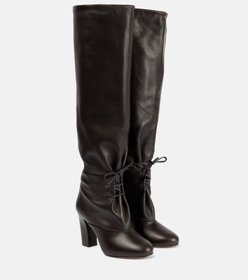 Lemaire Over-the-knee laced leather boots