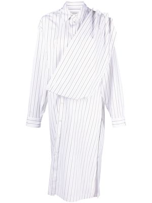 Lemaire Playful striped shirt dress - White