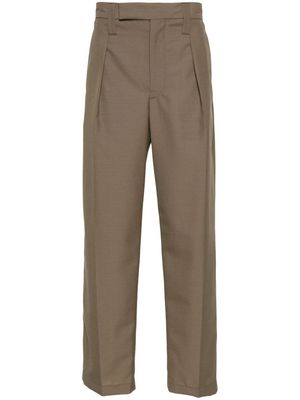 LEMAIRE pleat-detailing straight-leg trousers - Brown