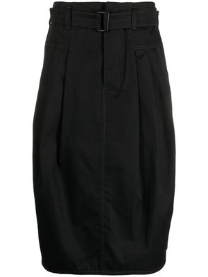 Lemaire pleated belted midi skirt - Black