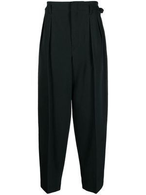 Lemaire pleated-detail virgin-wool tapered trousers - Green