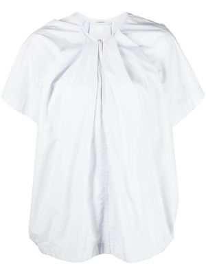 Lemaire pleated short-sleeve top - Blue