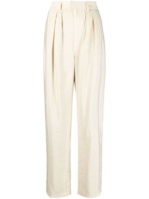 Lemaire pleated silk-blend straight-leg trousers - Neutrals