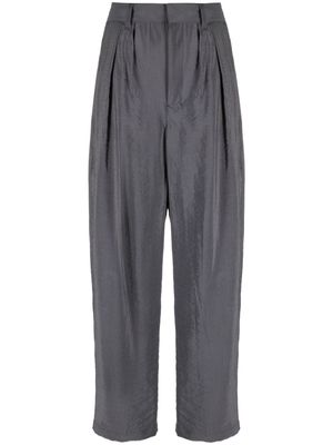 Lemaire pleated silk-cotton blend trousers - Grey