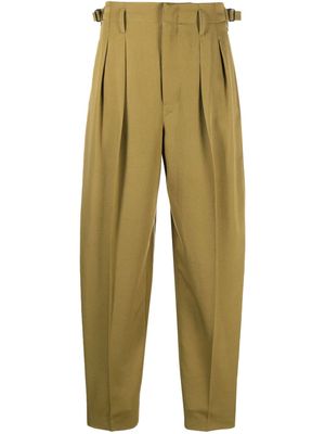 Lemaire pleated virgin-wool trousers - Green