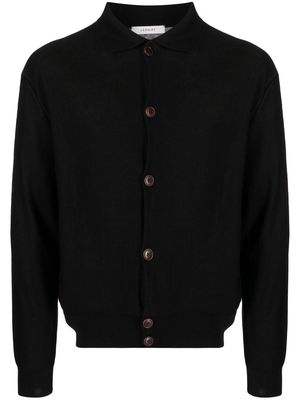 Lemaire ribbed classic-collar cardigan - Black