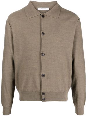 Lemaire ribbed classic-collar cardigan - Brown