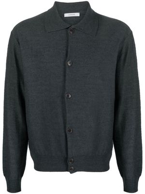 Lemaire ribbed classic-collar cardigan - Grey