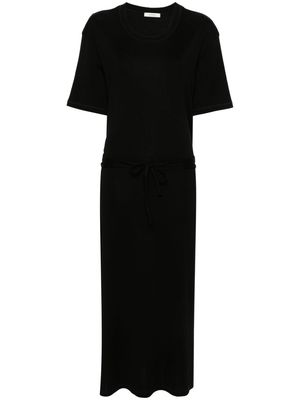 LEMAIRE ribbed-knit belted maxi dress - Black