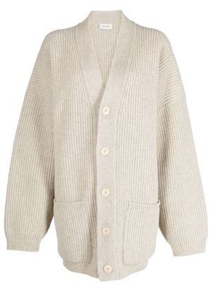 Lemaire ribbed-knit wool cardigan - Grey