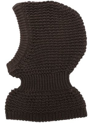 Lemaire ribbed knitted balaclava - Brown