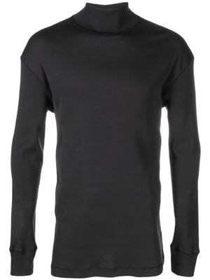 Lemaire ribbed roll-neck cotton jumper - Black