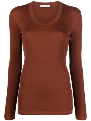 Lemaire round-neck long-sleeve top - Brown
