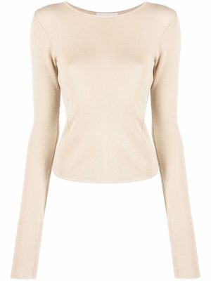 Lemaire round-neck long-sleeve top - Neutrals