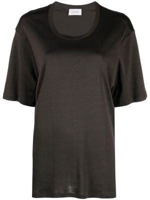 Lemaire scoop neck rib jersey top - Neutrals