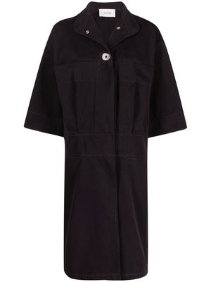 Lemaire short-sleeve cotton coat - Black