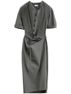 LEMAIRE short-sleeve wrap dress - Grey