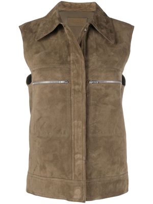 Lemaire single-breasted fitted gilet - Brown
