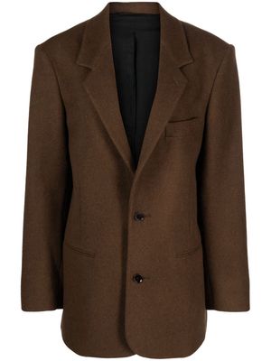 Lemaire single-breasted wool-cashmere blazer - Brown