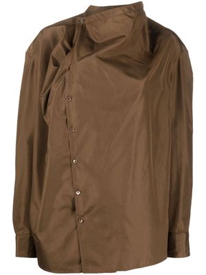 Lemaire Soft Collar silk blouse - Brown