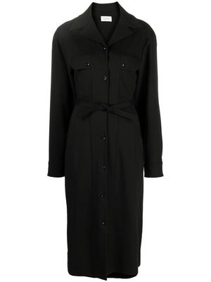 Lemaire spread-collar long-sleeve dress - Black