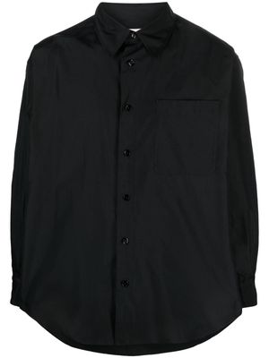 Lemaire spread-collar silk shirt - Black