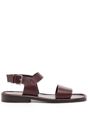 Lemaire square-toe flat sandals - Red