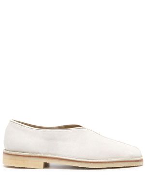 LEMAIRE square-toe suede loafers - Grey