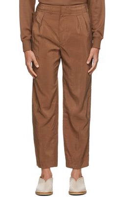 Lemaire SSENSE Exclusive Red 2 Pleats Silk Trousers