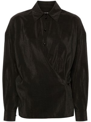 LEMAIRE straight-collar twisted shirt - Brown