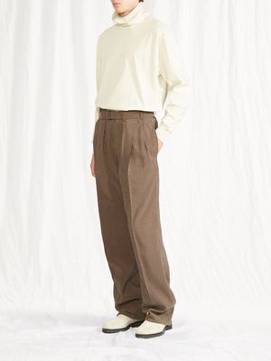 Lemaire - Straight-leg Pleated Shell Trousers - Mens - Beige