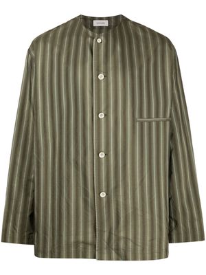 Lemaire striped-pattern silk shirt - Green