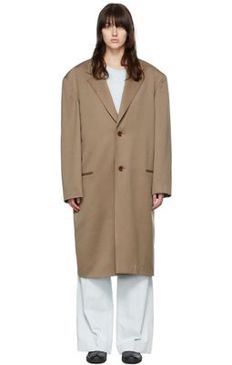 Lemaire Taupe Wool Trench Coat