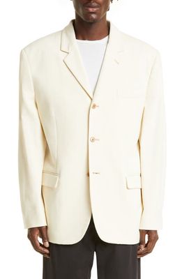 Lemaire Three-Button Sport Coat in Light Cream Wh048