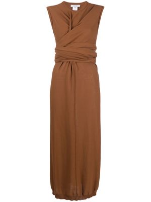 Lemaire tie-detail cotton dress - Brown