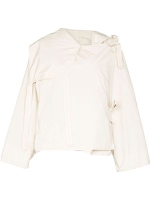 Lemaire tie-fastened hooded jacket - Neutrals