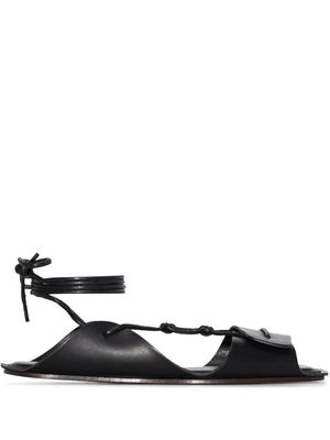 Lemaire tie-fastened leather sandals - Black