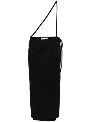 LEMAIRE tie-fastening wrap maxi skirt - Black