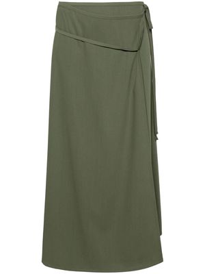LEMAIRE tied wrap midi skirt - Green