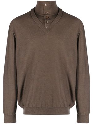 Lemaire trompe l'oeil layered jumper - Brown