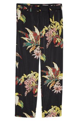 Lemaire Tropical Print Belted Loose Fit Silk Blend Pants in Mu150 Multicolor