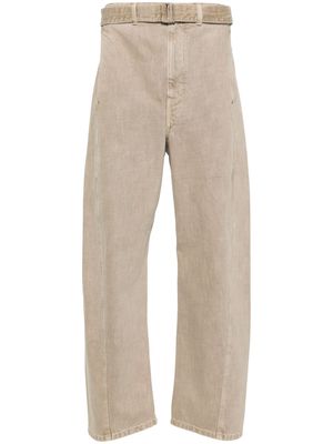 LEMAIRE Twisted belted tapered jeans - Neutrals