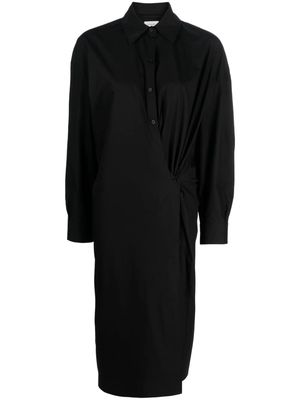 Lemaire Twisted cotton shirt dress - Black