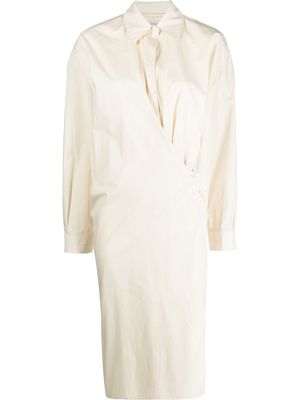 Lemaire Twisted cotton shirt dress - Neutrals