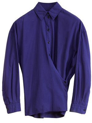 LEMAIRE twisted-front poplin shirt - Purple