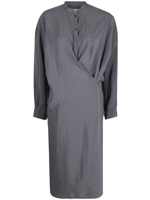 Lemaire twisted officer-collar shirtdress - Grey