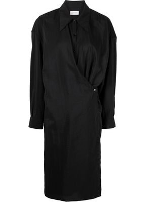 Lemaire Twisted silk-blend dress - Black