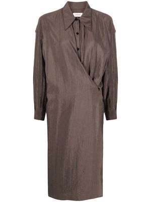 Lemaire Twisted silk-blend dress - Grey